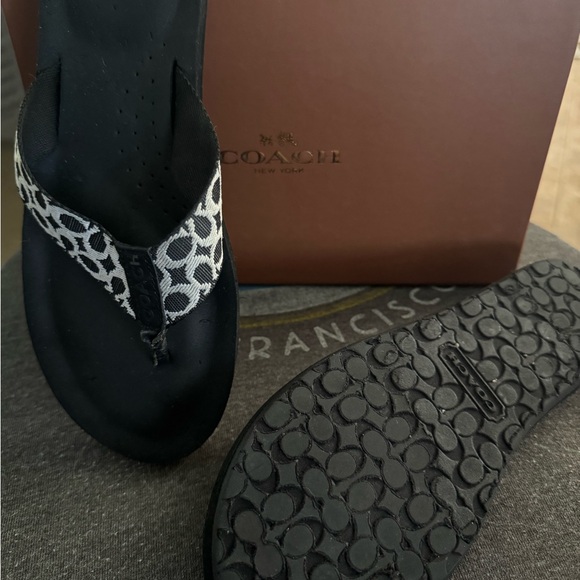 Coach Black Sandals with Red Accents - Picture 10 of 10